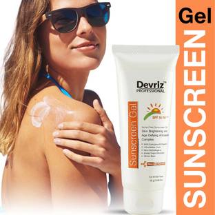 DEVRIZ PROFESSIONAL Sunscreen - SPF 50 PA+++ Skin Brightening Sunscreen Gel Protects From Harmful UVA & UVB Rays