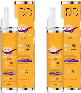 DOOMSDAY Sunscreen - SPF 50 PA+++ SUNCONOR SUNSCREEN GEL FOR COMPLETE PROTECT SUN RAYS PACK OF- 60g x 2