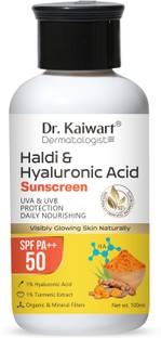 Dr. Kaiwart Sunscreen - SPF 50 PA++ Haldi & Hyaluronic Acid Sunscreen | Protects from UVA/UVB