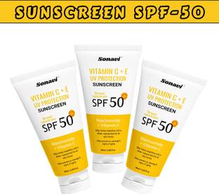 Sonavi Sunscreen - SPF 50 PA+++ Sunscreen for women & men SPF 50 || Vitamin C E & UV Protectt