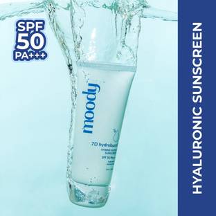 MOODY Sunscreen - SPF 50 PA+++ 7D Hydro Burst Hybrid Water Sunscreen, Hyaluronic & Coconut - SPF 50 PA