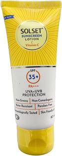 SOLSET Sunscreen - SPF 50 PA+++ Sunscreen Lotion With Vitamin C