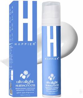 HAPPIER Sunscreen - SPF 50 PA++++ 3in 1 -Ultralight Gel - for All Skin Types