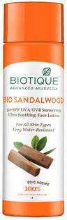 BIOTIQUE Sunscreen - SPF 50 PA+ Bio Sandalwood SPF 50 Ultra Soothing Face Lotion