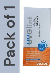 DECLOS Sunscreen - SPF 55 PA+++ uv glint matt sunscreen gel