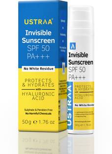 USTRAA Sunscreen - SPF 50 PA+++ Invisible Sunscreen | No White Residue | Lightweight & Fast Absorbing