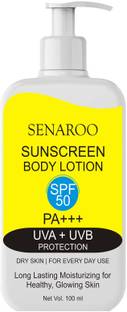 SENAROO Sunscreen - SPF 50 PA+++ Skin Lighten Brightening Whitening Sun screen Lotion On Body Lotion Cream