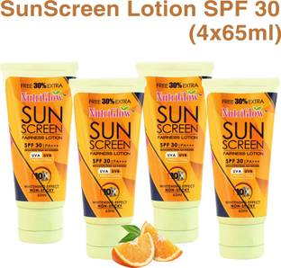 NutriGlow Sunscreen - SPF 50 PA+++ Sun Screen Lotion (Pack of 4)