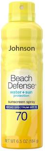 JOHNSON'S Sunscreen - SPF 70 Beach Defense SPF 70 Water + Sun Protection Sunscreen Spray