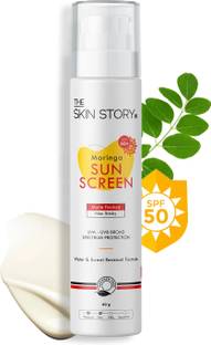 The Skin Story Sunscreen - SPF 50 PA+++ Moringa Sunscreen Spf 50 Pa+++, Uva & Uvb Protection, Non Sticky, Anti Ageing