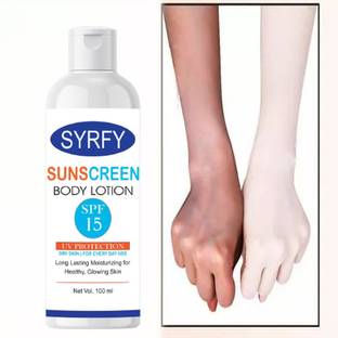 SYRFY Sunscreen - SPF 50 Protection Sunscreen bodylotion with SPF 15 Pack of 1 - SPF 15 PA++++ (100 ml)