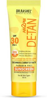 DR.RASHEL Sunscreen - SPF 30 PA++ De-Tan Sunscreen SPF 30 PA++ With Cucumber & Carrot Extract
