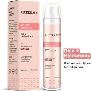 Ricekraft Sunscreen - SPF 50 PA++++ SPF 50+ Sunscreen with Rice and Hyaluronic acid | Fragrance Free