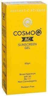 CosmoQ Sunscreen - SPF 30 PA+++ AC Sunscreen Gel SPF 30 PA+++, (60gm)