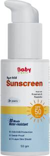 BabyOrgano Sunscreen - SPF 50 PA+++ Natural Sunscreen for 2+ Years Kids Suits For All Skin Type