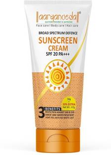 Aaryanveda Sunscreen - SPF 20 PA+++ Sun Protective Sunscreen UVB + UVA, Non Greasy & Water Proof For Men & Women
