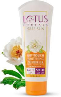 LOTUS HERBALS Sunscreen - SPF 40 PA+++ Herbals Safe Sun Dry-Touch Whitening Sunblock - SPF 40 PA+++ (100 g)