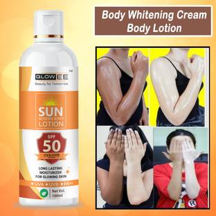 Glowee Sunscreen - SPF 50 PA++ Body Love Supple Bounce Body Lotion for Dry Skin Paraben Free (100 ml)