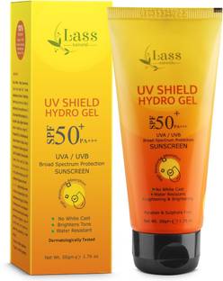 Lass Natural Sunscreen - SPF 50 PA+++ Hydro Gel|UVA & UVB Protection|No White Cast for Broad Spectrum|With Suncat MTA