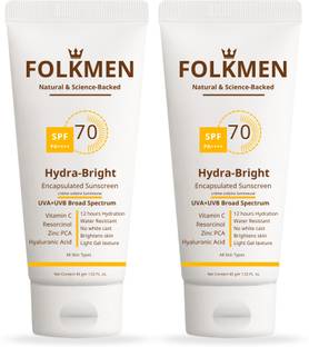 FolkMen Sunscreen - SPF 70 PA++++ Hydra-Bright SPF 70 PA++++ Encapsulated Sunscreen Brightening & Moisturizing