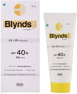 Blynds Sunscreen - SPF 50 PA+++ Emulgel Sunscreen | UV + IR Protection | SPF 40+, PA+++ (50 g)
