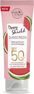 Body Cupid Sunscreen - SPF 50 PA++++ Dewy Shield | UVA & UVB Protection|with Watermelon & Ceramide | All Skin Types