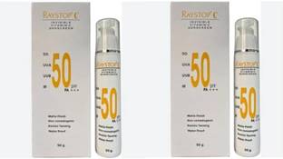 RAYSTOP Sunscreen - SPF 50 PA+++ C Sunscren (Invisible Vitamin C ) (PACK OF 2 )