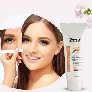 DEVRIZ PROFESSIONAL Sunscreen - SPF 50 PA+++ Spf 50 Sunscreen Gel Protects From Harmful UVA & UVB Rays & Skin Brightening