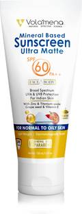 Volamena Sunscreen - SPF 50 PA++ Mineral based Sunscreen ultra matte 60 SPF++
