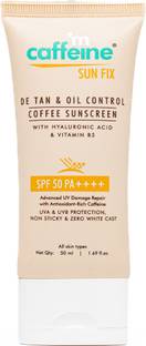 mCaffeine Sunscreen - SPF 50 PA++ De tan Coffee Sunscreen for sun protection for men & Women, for all Skin Type