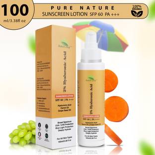 nature leaf Sunscreen - SPF 60 PA+++ with Hyaluronic Acid | Lightweight | Broad Spectrum | For All Skin Types