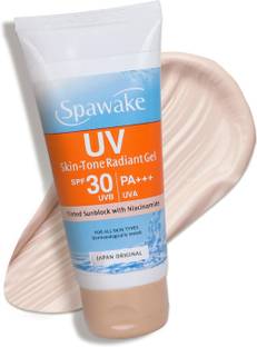 Spawake Sunscreen - SPF 30 PA+++ Sunscreen UV Skin-Tone Radiant Gel SPF 30 PA+++Tinted For All Skin Types 45g
