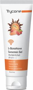 Trycone Sunscreen - SPF 60 PA+++ Ultra Matte Dry Touch L- Glutathione Sunscreen Gel, SPF 60 PA+++ With Wi-Fi & Blue Light Radiation Protection, 100 Gm