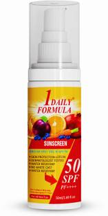 1DAILYFORMULA Sunscreen - SPF 50 PA++++ Sunscreen Ultra light lotion for Complete Sun Protection