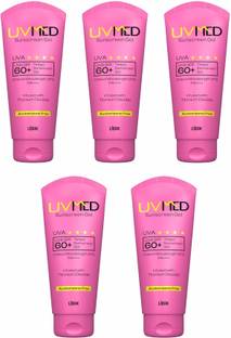 UVmed Sunscreen - SPF 60 PA++++ Tinted Sunscreen Cream Pack of 5