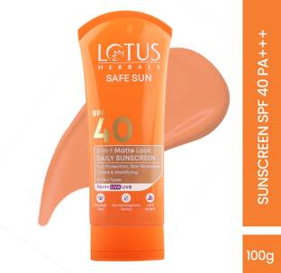 LOTUS Sunscreen - SPF 40 PA+++ Herbals Safe Sun 3-In-1 Matte Look Daily Sunblock {100g}