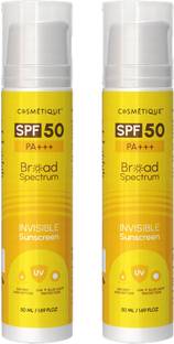 Cosmétique Sunscreen - SPF 50 PA+++ Broad Spectrum with Instant Absorption & UVA+Blue Light Protection (50 ml x 2)