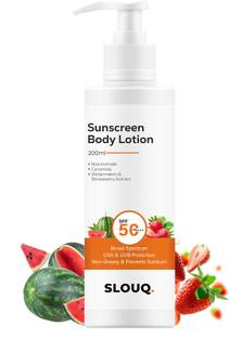 SLOUQ Sunscreen - SPF 50 PA+++ Sunscreen Body Lotion-UVA-UVB Protection,No White Cast With Niacinamide+Ceramide