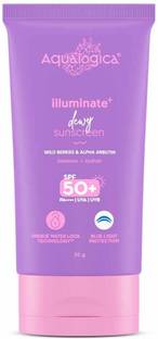 Aqualogica Sunscreen - SPF 50 PA++++ Illuminate+ Dewy Sunscreen with Wild Berries & Alpha Arbutin | Fragrance-Free