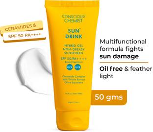 Conscious Chemist Sunscreen - SPF 50 PA++++ Ceramides Sunscreen SPF 50 PA++++ | Olive Squalane | Lightweight & No White Cast
