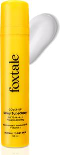 Foxtale Sunscreen - SPF 70 PA++++ Dewy Sunscreen with Naicinamide for Non Greasy Lightweight Dewy Look