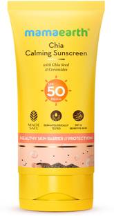 Mamaearth Sunscreen - SPF 50 PA++++ Chia Calming Sunscreen with Chia Seed & Ceramides for Healthy Skin Barrier