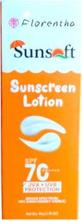 FLORENTHA Sunscreen - SPF 70 PA+++ SUNSOFT SUNSCREEN LOTION FOR COMPLETE PROTECT SUN RAYS PACK OF- 50g x 1