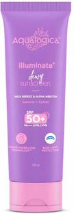 Aqualogica Sunscreen - SPF 50 PA++++ Illuminate+ Dewy Sunscreen with Wild Berries & Alpha Arbutin | Fragrance-Free