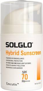 SolGlo Sunscreen - SPF 70 PA++++ Hybrid Sunscreen SPF 70 PA++++, Broad Spectrum Protection with Niacinamide