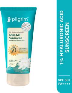 Pilgrim Sunscreen - SPF 50 PA+++ 1% Hyaluronic Acid Sunscreen Gel | UVA/UVB/Bluelight Protection | Broad Spectrum