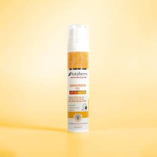 ASTABERRY Sunscreen - SPF 50 PA+++ Indulge Sunscreen Gel SPF 50 PA+++ Broad Spectrum, UVA/B & Blue Light Protection