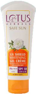 LOTUS HERBALS Sunscreen - SPF 50 PA+++ Safe Sun UV Shield Whitening Gel Creme