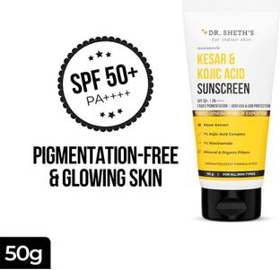 Dr. Sheth's Sunscreen - SPF 50 PA++++ Kesar & Kojic Acid Sunscreen SPF 50+ For Pigmentation-free Skin