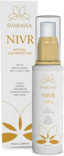 Svarasya Sunscreen - SPF 21 PA+++ Nivr - Non-Greasy, Chemical-Free SunScreen | UVA & UVB Broad Spectrum Protection